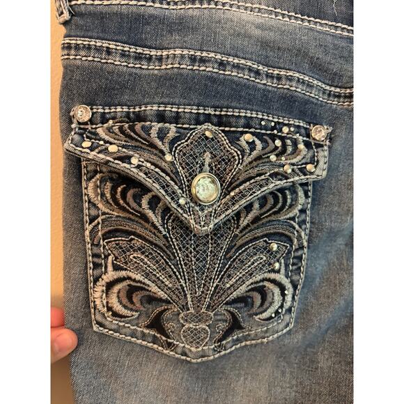 Apt. 9 Embellished Jeans Size 16 | Bootcut Denim with Jeweled Back Pockets - Picture 4 of 7